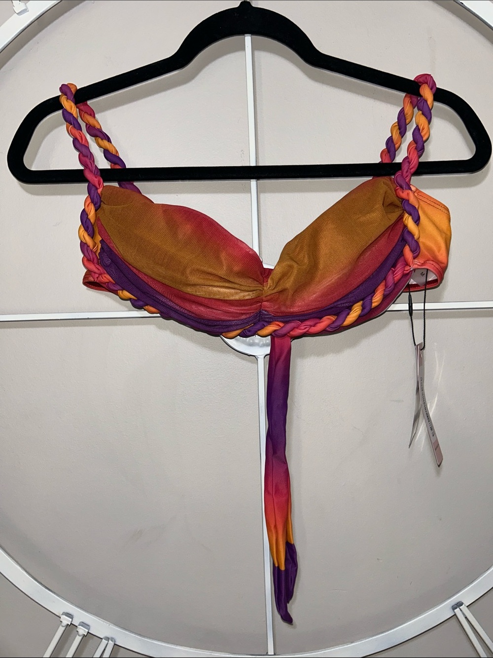 NWT Micas Gradient Twisted Rope Bikini Top - Purple Orange Pink